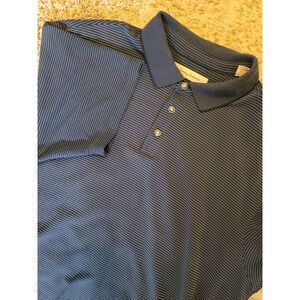 Tommy Bahama Striped Polo Shirt Golf Casual Short Sleeve Blue Size L